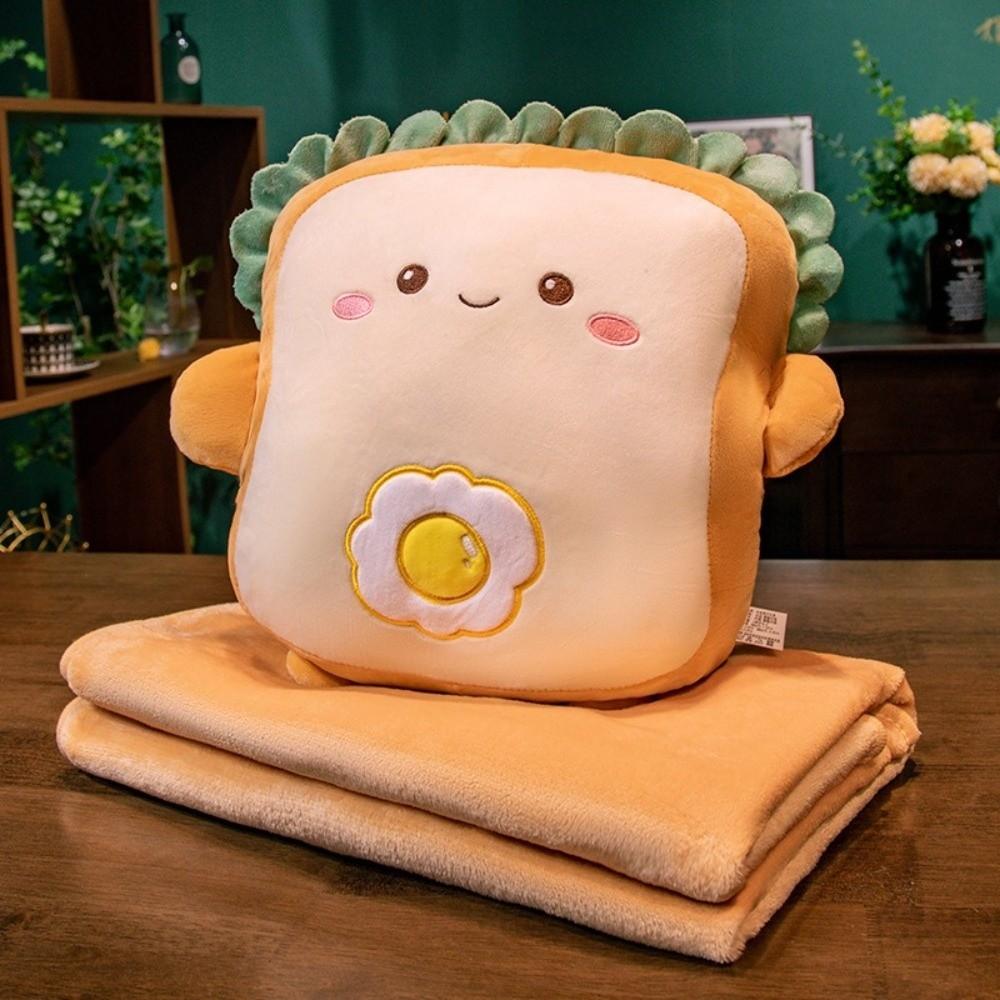 Air Conditioning Blanket Plush Pillow Blanket 3-in-1 Warm Blanket Cartoon Hand Warmer  Travel