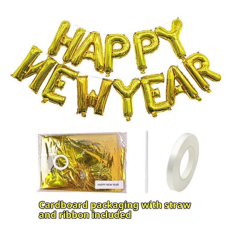 2026 Happy Year Aluminum Foil Balloon Set Year Party 2026 Happy Year Party Year Atmosphere Props