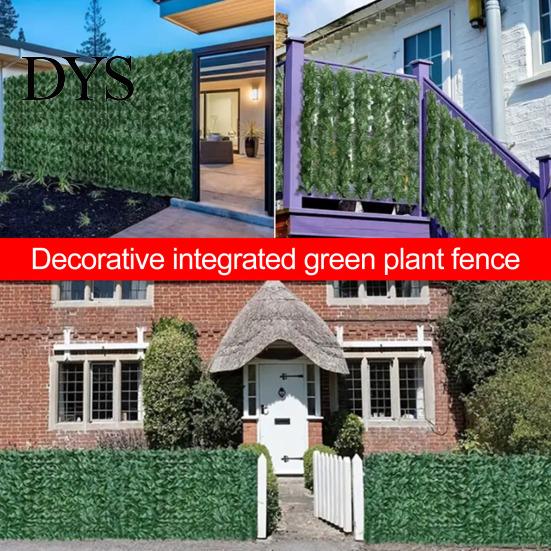 Vibrant Greenery Decoration Artificial Hedge Leaves Faux Ivy Grass Wall Backdrop UV-resistant UV-coated Foliage Decor for Balcony Privacy Garden Patio