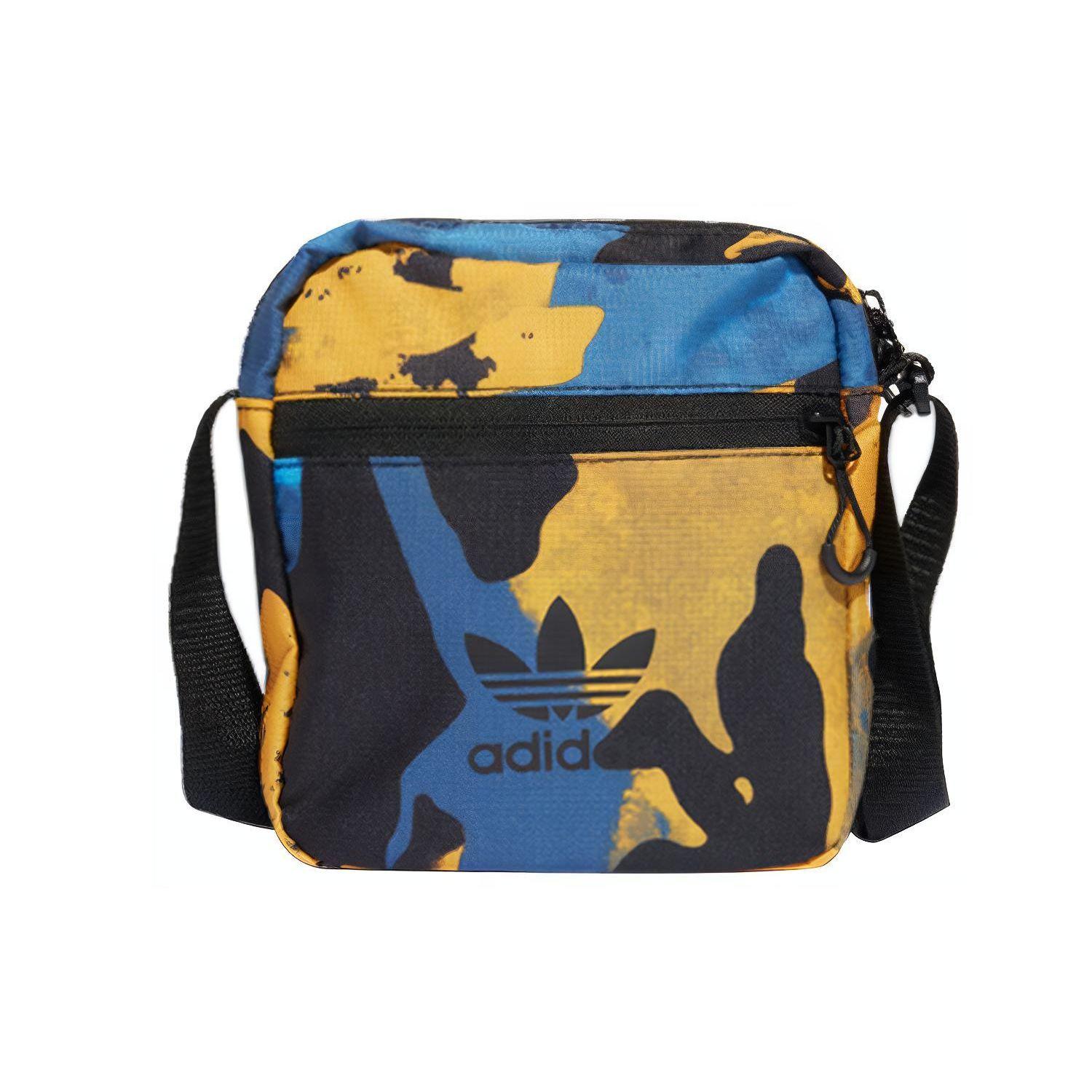 Adidas Originals Logo Camouflage Sports Recycled Polyester Shoulder Crossbody Bag Unisex bags HM1717 Gold/Blue/Black