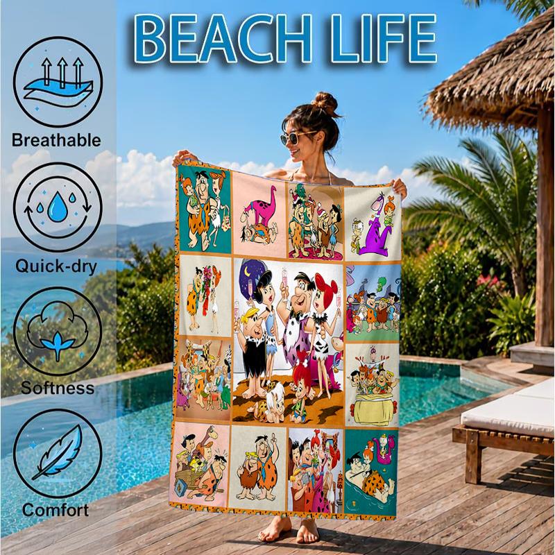 The Croods Players Adventure Beach Towel, Microfiber Beach Towel, Perfect For Pool, Beach, Travel, Home Decor Beach Party Fan gifts
