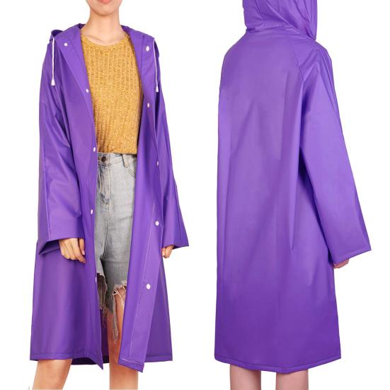 Unisex Outdoor Waterproof Thicken Hooded Reusable Raincoat Rain Poncho Rainwear