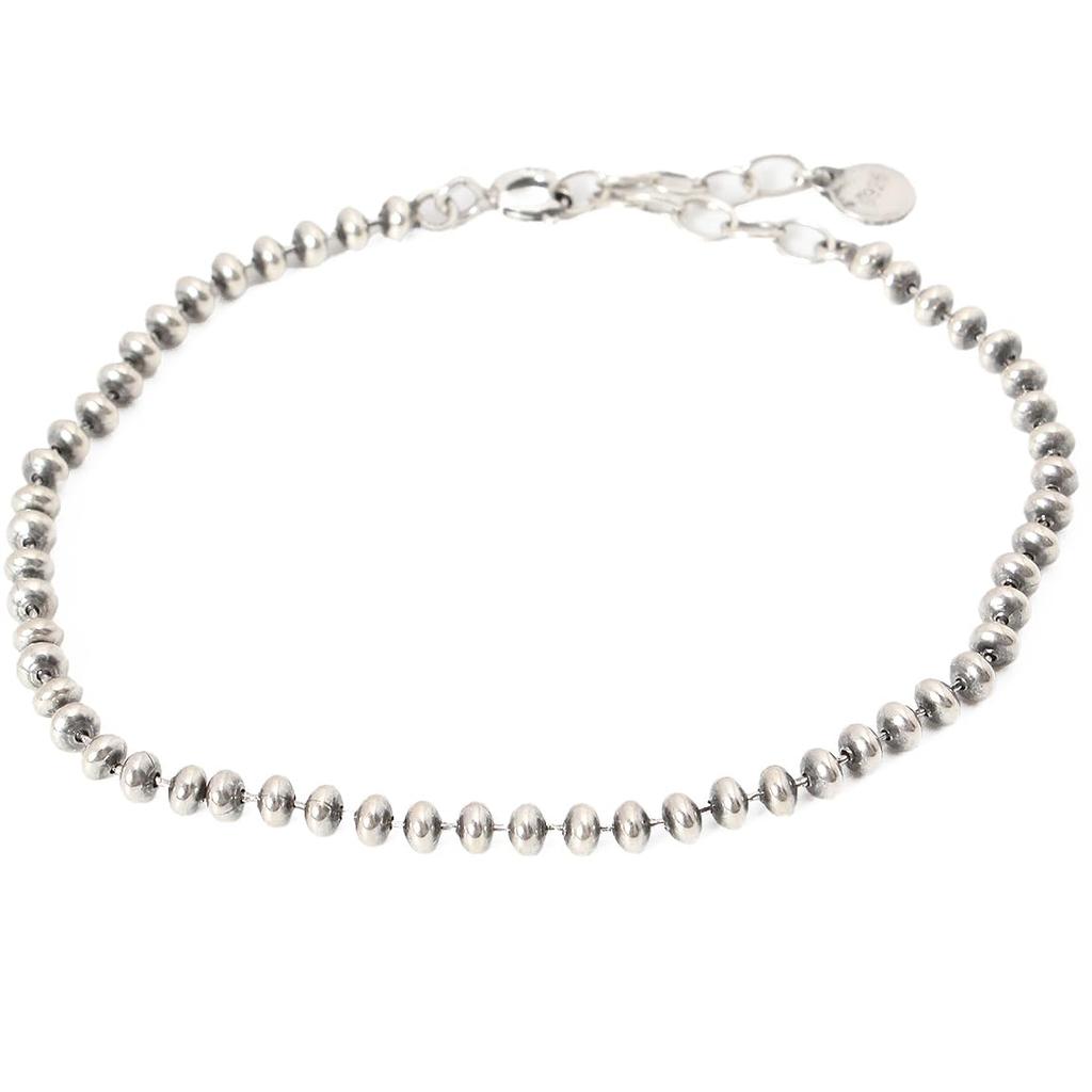 Genuine 925 silver beaded ball chain bracelet for men and and slim with a and Popular brand jewelry and One size fits women. Simple, slim, drawstring.