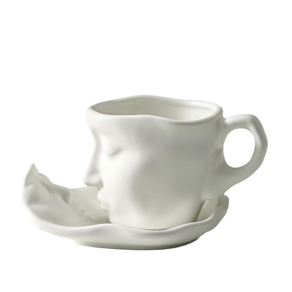 Lidská tvář Umění Osobnost Kreativní Keramický Americký Italský Šálek na Černý Čaj Kávu, Série Hrnků s Podivnou Lidskou Tváří, Objem 100 ml