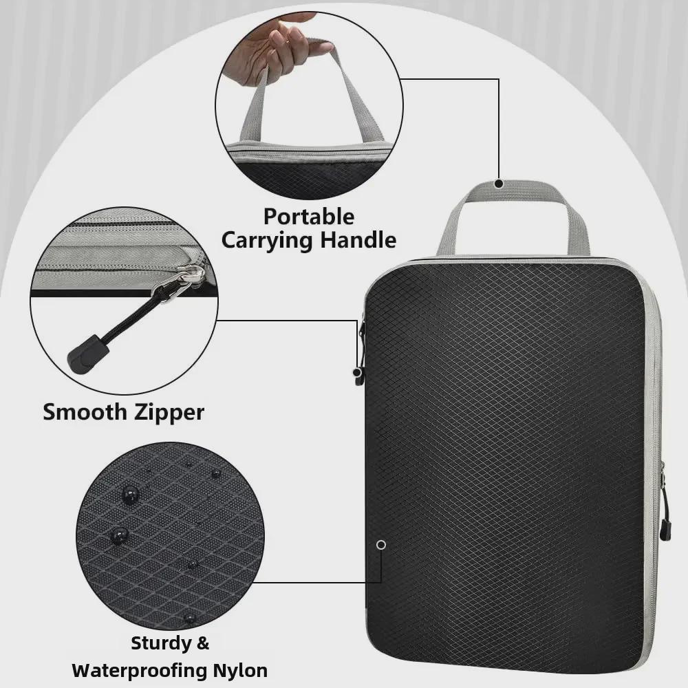 Best-Selling Travel Compression Suitcase Organizers: Three-Piece Waterproof Clothing Storage Bag Set