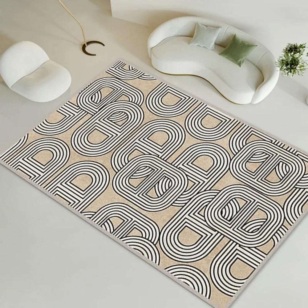 

Modern Minimalist Geometric Line Rug Wabi Sabi Style Living Room Sofa Coffee Table Mat Ins Style Home Decoration 120X160CM(3.9X5.3FT