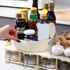 Plastic Countertop Spice Jar and Rack Set Rotatable Sugar Salt Jar Condiment Box  Dining Room