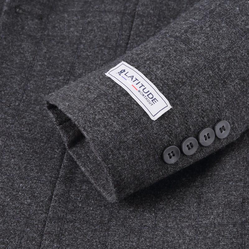 MONTAGUT Men's Silk Blend Brushed Plaid Suit Jacket