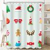 Tu Christmas Shower Curtain Festive Holiday Decor Bathroom Set Waterproof Farmhouse Style Modern Pattern Home Decoration Backdro