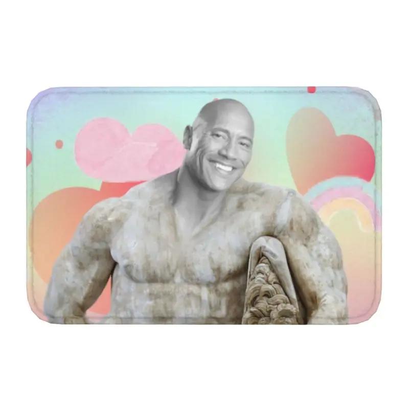 The Rock Dwayne Meme Front Door Mat Anti-Slip Outdoor Quick Dry Doormat Kitchen Bedroom Entrance Rug Carpet