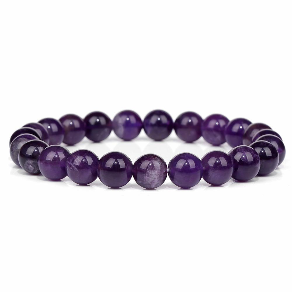 Fashion Natural Stone Pink Angelite Beads Bracelet 8mm Sunstone Beaded Energy Yoga Bracelet Jewelry for Women Handmade Gifts