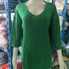 Pulover tricotat cu dimensiuni mari la modă, solid, pentru femei, ocazional, toamnă, subțire, de bază, cu decolteu în V, pulovere, pentru femei, cu mânecă scurtă, tricotaj simple, topuri 24600