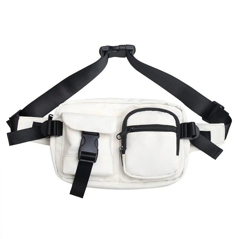 Minimalist Fanny Pack Multi-Pocket Black Men s Handsome Chest Bag Large Capacity Multi-pocket Crossbody Bag Mobile Phe Summe