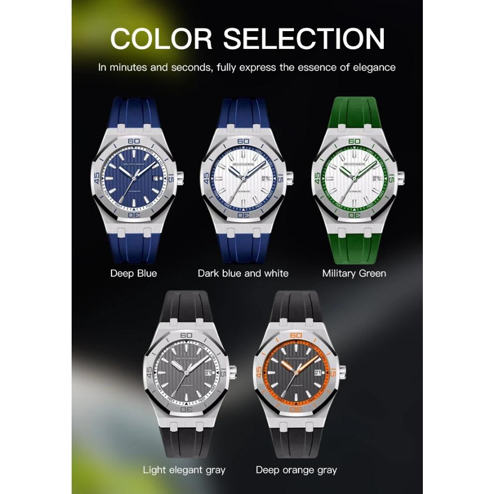 New Luxury Specht & Söhne Automatic Mechanical Watches Japan 8215 Movt Stainless Steel Watch Sapphire Crystal Waterproof 40MM