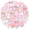 50PCS Pink Bow Stickers Cute Vintage Aesthetic Bowknot Sticker Vinyl Waterproof Girls Pink Decals for Water Bottle Laptop