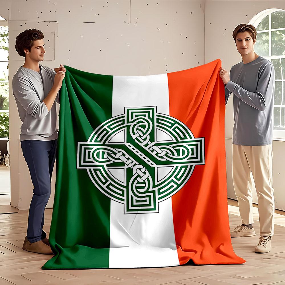 Celtic Knot Irish Flag Blanket for all seasons blanket lunch break throw gift