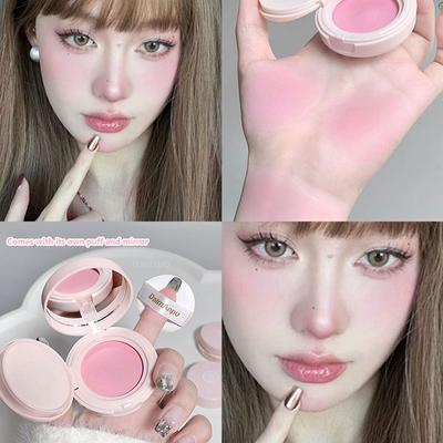 8barevná korejská tvářenka Air Cushion Cheek Contour Pink Makeup Paletka s aplikátorem Voděodolná tvářenka Tint Mud Cream