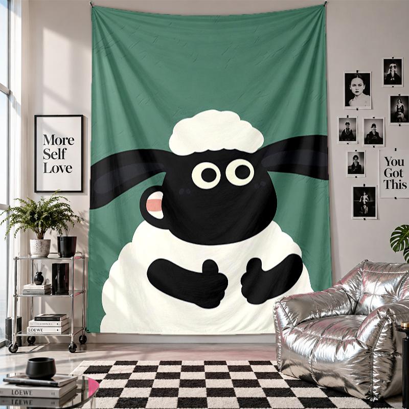 Wall TapestrySheep Art Hanging Cloth Decorative Background Cover for Room Decoration