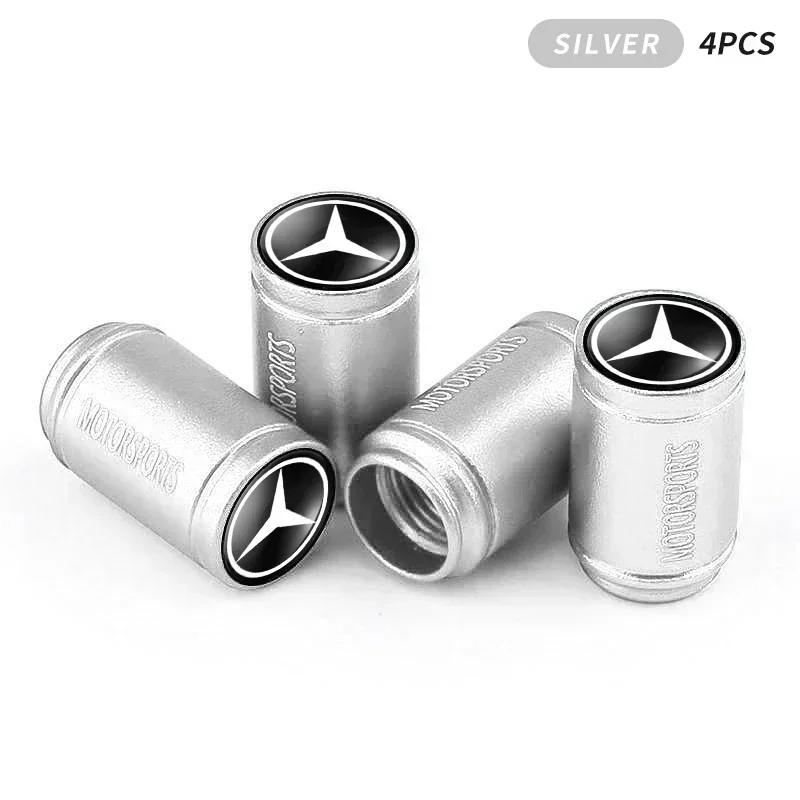 4Pcs Wheel Tire Valve Air Stem Cap Duust Covers Car Styling For Mercedes Benz W206 Class C200L W204 GLA W213 W212 Car Ornaments CZ2