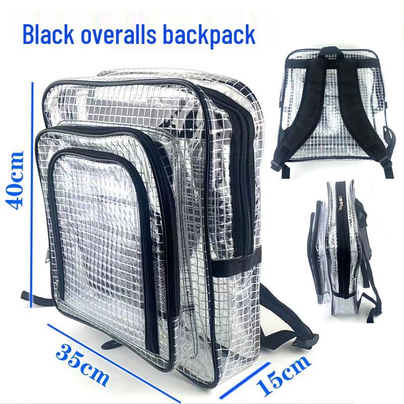 Transparent Anti-Static PVC Tool Bag - Dust-Free Cleanroom Crossbody/Shoulder Bag with Grid Storage