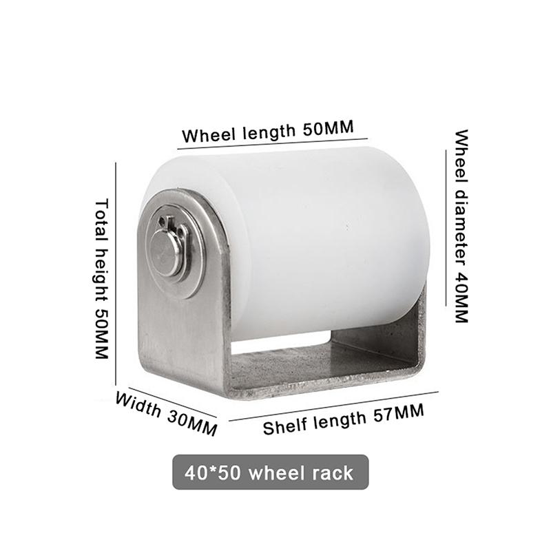 201 Stainless Steel Perforated Bracket Guided Nylon Bearing Mobile Door Pulley Positioning Roller Household Hardware Accessories