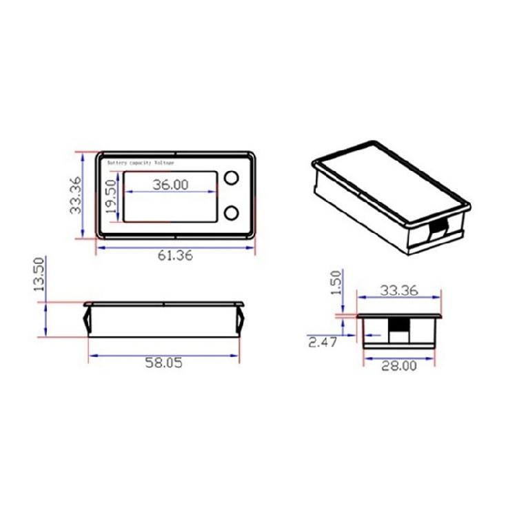 Digital Battery Capacity Tester Battery Capacity Indicator Battery Meter E-bike