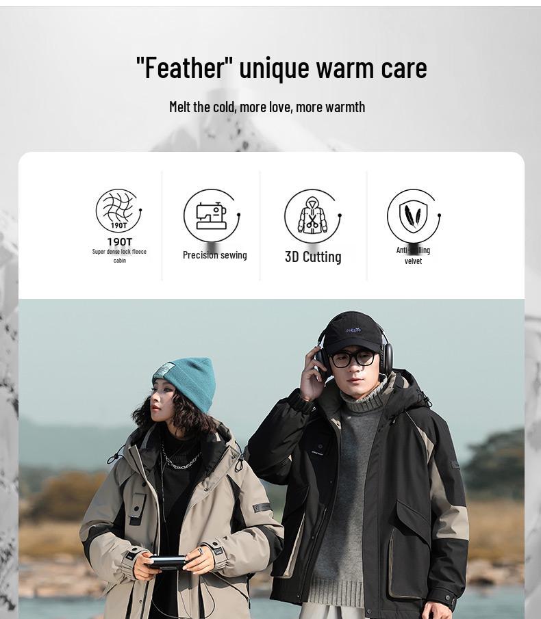 Duck Duck Couple Style Hooded Short Down Jacket - Versatile, Warm Autumn Outerwear