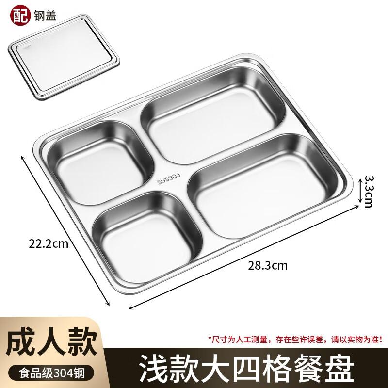 MOLUONA 304 Stainless Steel Compartmented Meal Plate