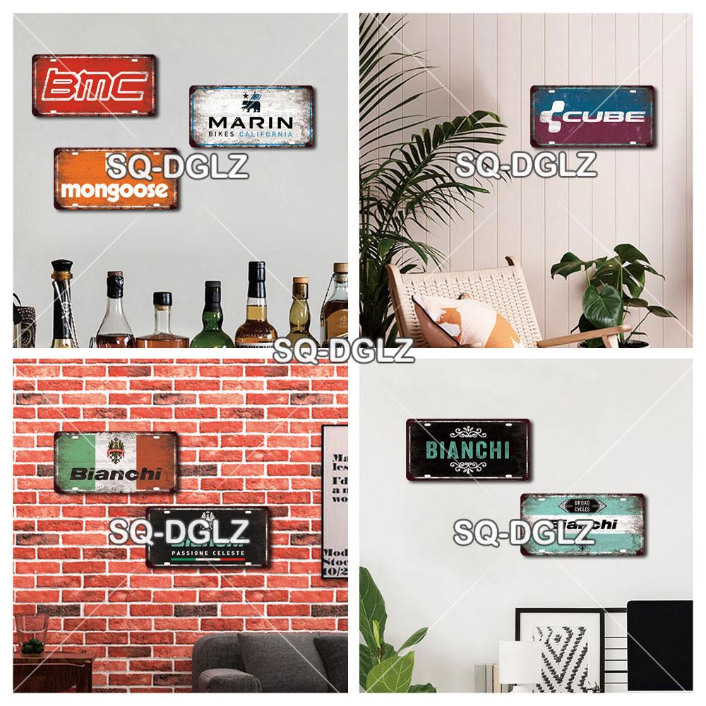 [SQ-DGLZ] Vintage Bike Bicycle Metal Sign Tin Sign Licenses Plate Decor Plaque Metal Vintage Bar Pub Club Home Wall Decoration