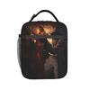 Radiostatic Vox Alastor Lunch Bag Hazbin Hotels Leisure Lunch Box Outdoor Picnic Convenient Tote Handbags Men Oxford Cooler Bag