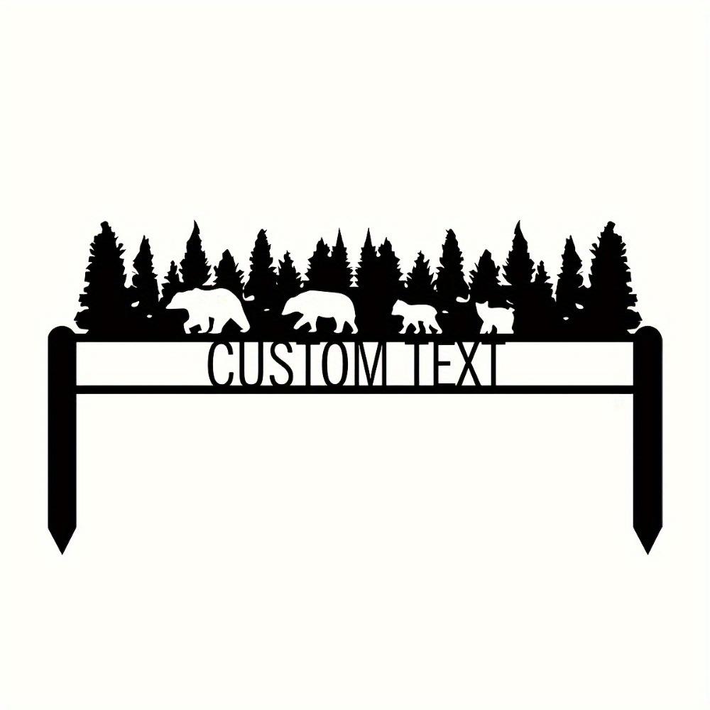 Exclusive Handmade Custom Bear Family Metal Yard Sign Floor Mounted for Home Garden Patio Pathway Decor No Electricity Required