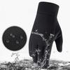 Black Touch Screen Gloves Men's Women's Warm and Plush Windproof Waterproof Anti Slip Cycling Gloves Autumn and Winter