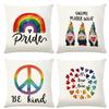 Artistic Rainbow Print Pattern Home Decor Pillowcase Bedroom Living Room Sofa Decoration Polyester Cushion Cover With Zipper