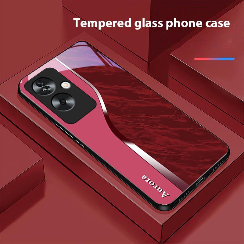 Water Pattern Purple For Oppo A79 5G 58 78 74 60 4G Reno 11F Realme GT 6 11 Note 50 10 C55 X2 Tempered Glass Black Phone Case