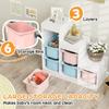 Toy Storage Organiser W/ 6 Removable Bins Ages 3-8 Multi-colour