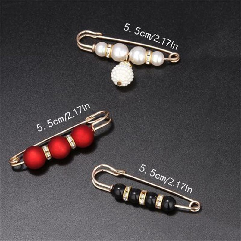 Faux Pearl Brooches Set Fashion Vintage Women Sweater Dress Waist Buckle Jeans Button Clothes Accessories Gifts