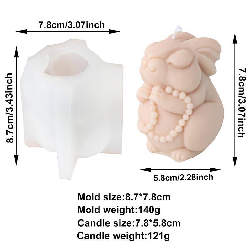 

3D Cuddle Bunny Silicone Candle Mold DIY Easter Animal Multi-style Rabbit Aromatherapy Plaster Resin Mould Crafts Casting Tool