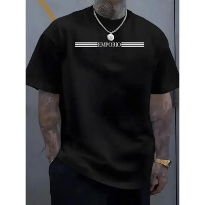 Taglie Europee Estate Nuova T-shirt Stampata Trendy di Marca a Maniche Corte da Uomo