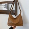 Lazy wind large-capacity bag women's new trendy retro soft leather shoulder bag commuter messenger tote bag