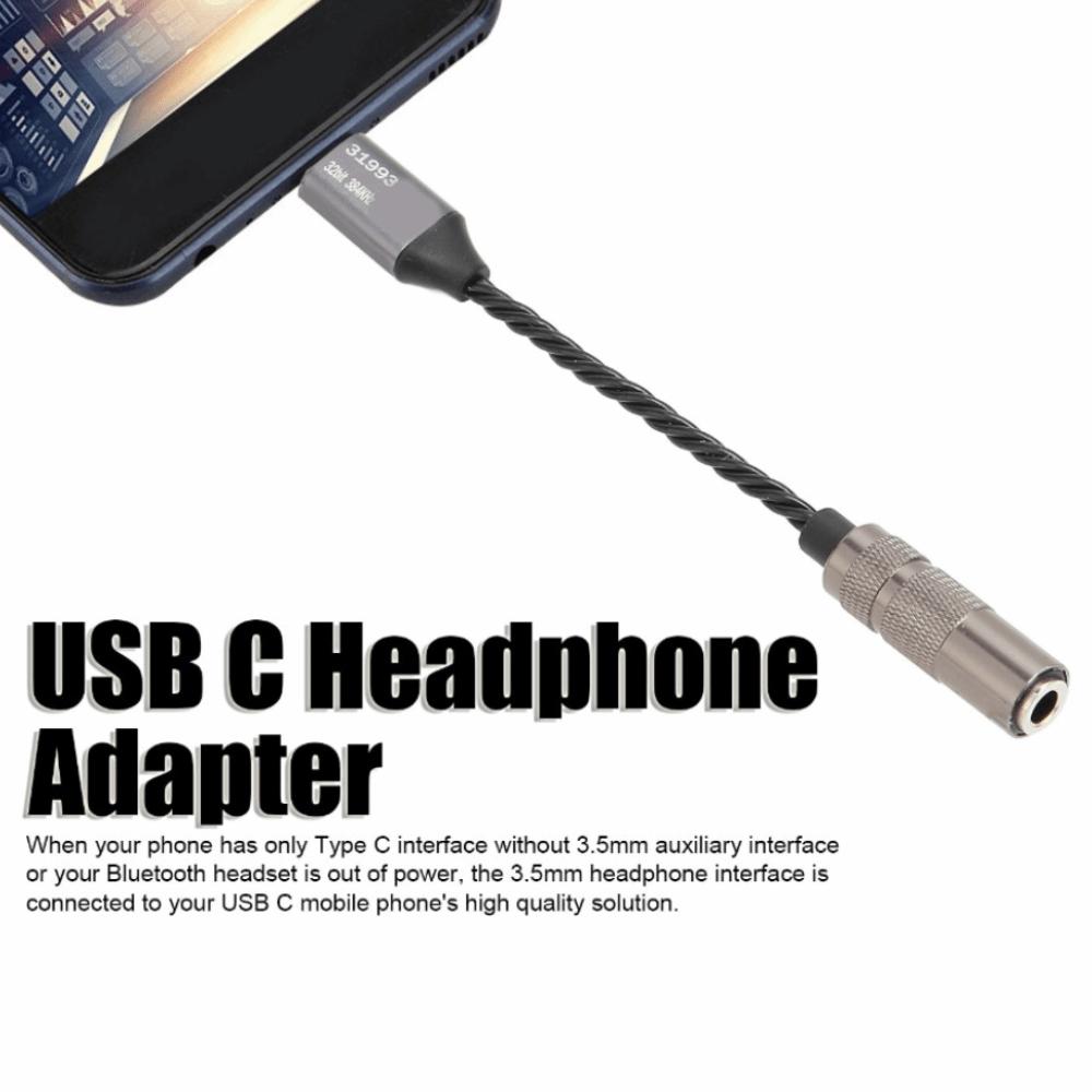 32bit/384KHz USB C auf 3,5mm Audioadapter unterstützt Leitungssteuerung für Samsung S10 S9 Plus Musikwiedergabe
