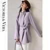Women's Alpaca Wool Blend Stand Collar Overcoat