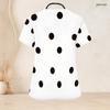 Women Plus Size Keyhole Neck Short Sleeve Butterfly Printed Black Nurse Scrub Top With Pockets