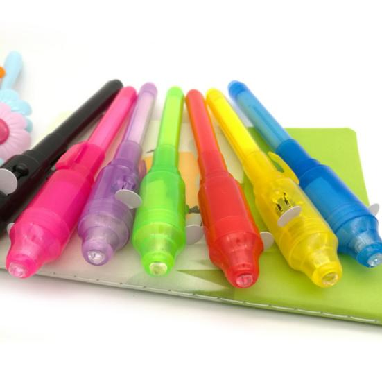 Unsichtbare Tinte Stift Eingebautes UV-Licht Magischer Marker Geschenk Schüler Schule Schreibwaren