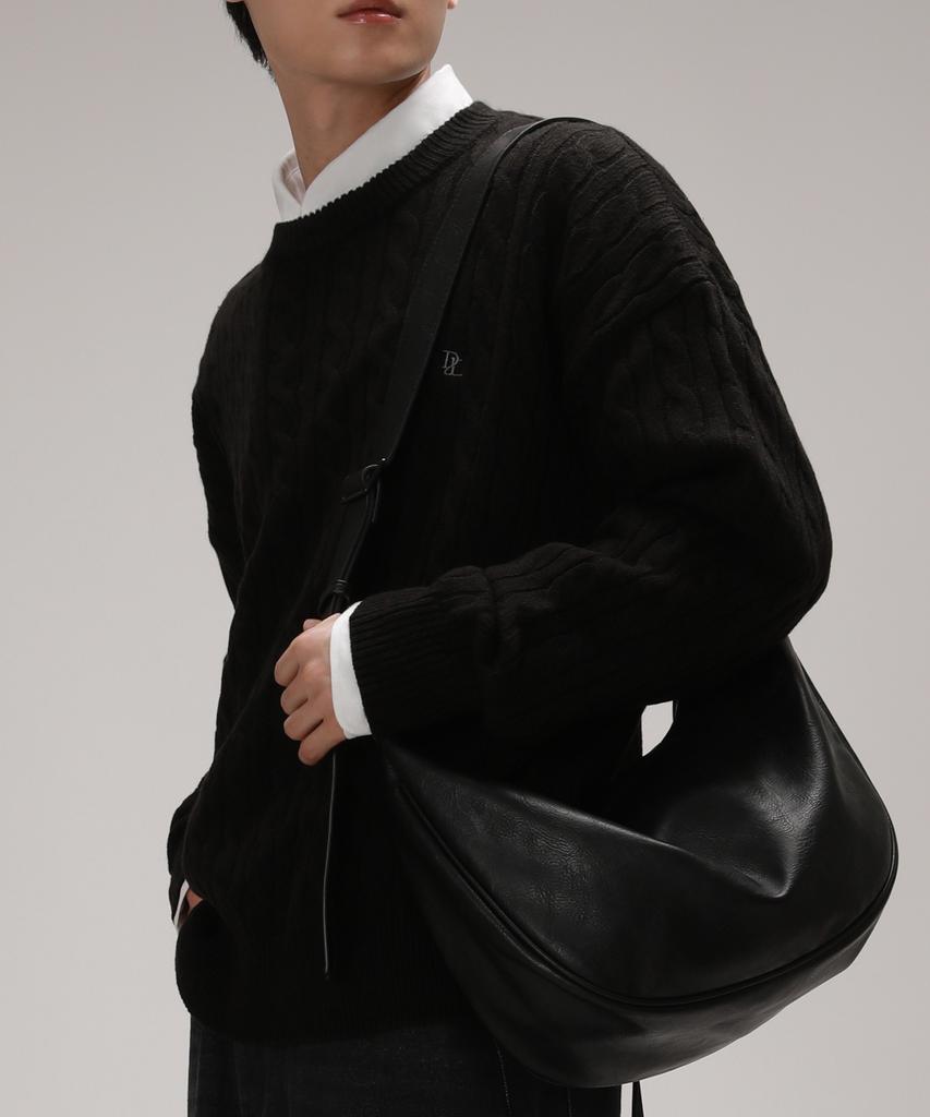 Dibellobeu Soft Round Overfit Cable Knit_Black