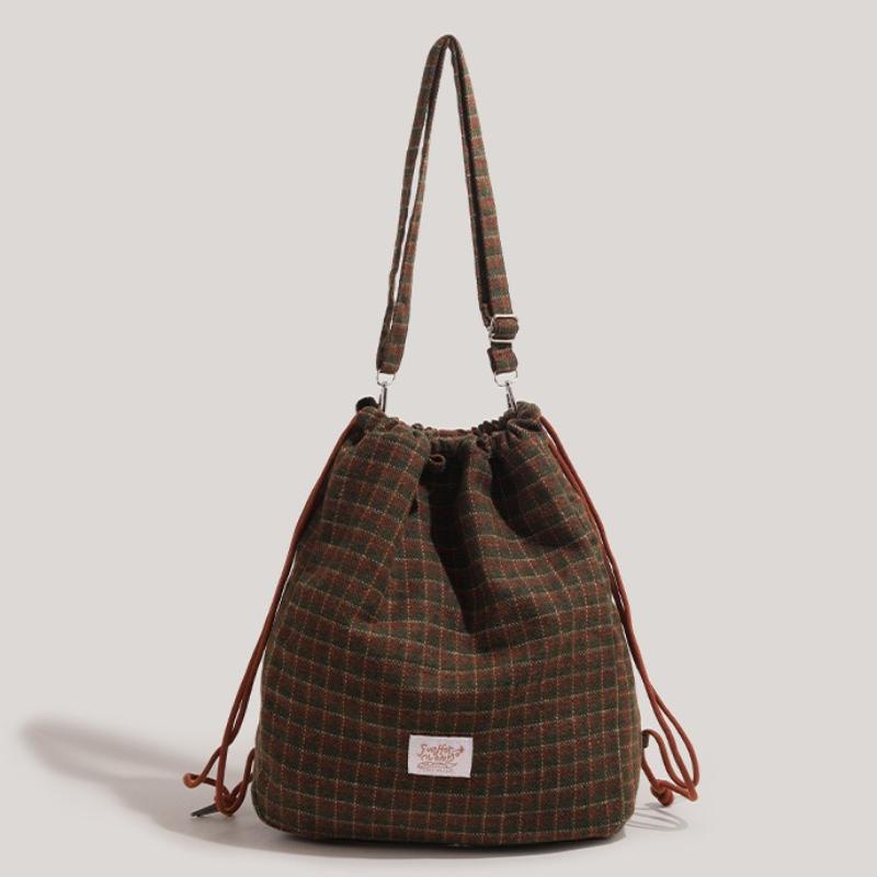 Vintage Large Capacity Women Backpacks Drawstring Backpack Versatile Crossbody Bags for Women Shoulder Bags School Bag Mochila