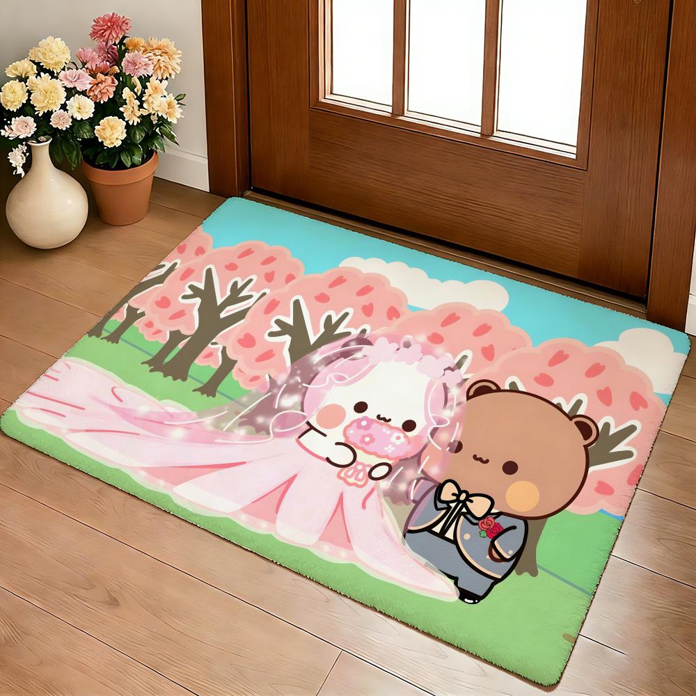 Bubu and Dudu Cute Floor Mat Cozy Flannel Soft Thick Non-Slip Mat for Living Room Bedroom Kitchen Decor Rugs