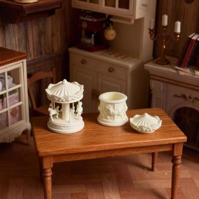 1Pcs Dollhouse Miniature Carousel Mini Storage Box Model Doll House Accessories Coffee Storage Case Home Decoration Toy