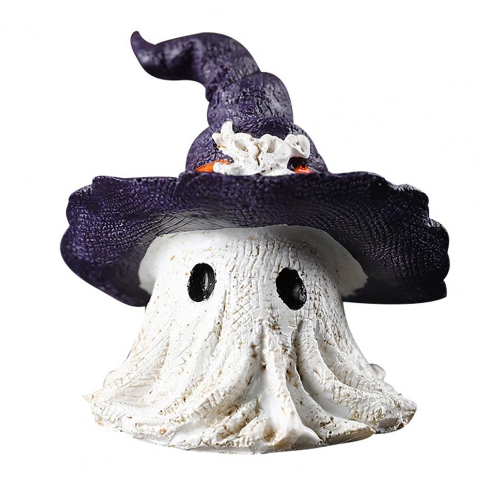 

Halloween Ornament Resin Cute Ghost Mage Decoration Playful Halloween Ghost Mage Resin Statue Party for Halloween