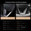 Real Carbon Fiber Steering Wheel Patch for Tesla Model 3+ Steering Wheel U-shaped Protective Cover 2026 New Model 3 Highland