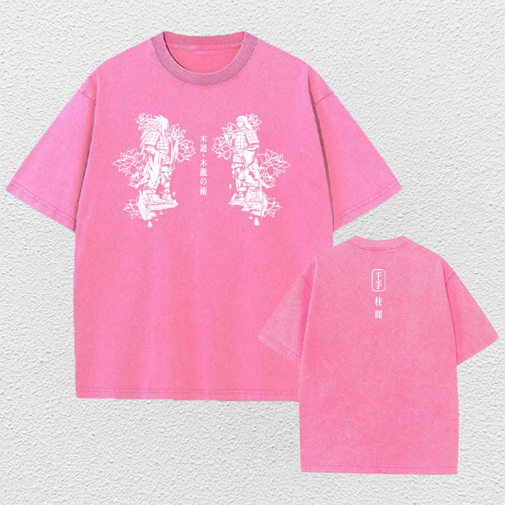 Streetwear Summer Short Sleeve Vintage T-Shirt Japanese Anime Graphic Print TShirt Men Harajuku Casual Loose Washed Tees